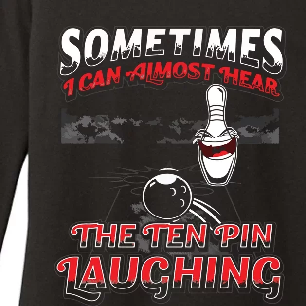 Hear 10 Pin Laughing Funny Bowling Womens CVC Long Sleeve Shirt