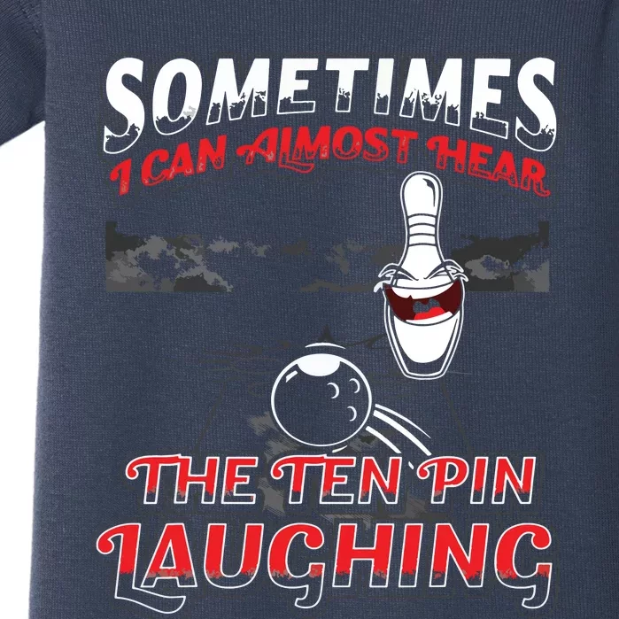 Hear 10 Pin Laughing Funny Bowling Baby Bodysuit