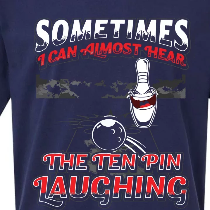 Hear 10 Pin Laughing Funny Bowling Sueded Cloud Jersey T-Shirt