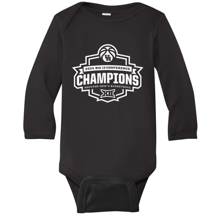 Houston 2024 Big 12 Basketball Conference Champs Baby Long Sleeve Bodysuit