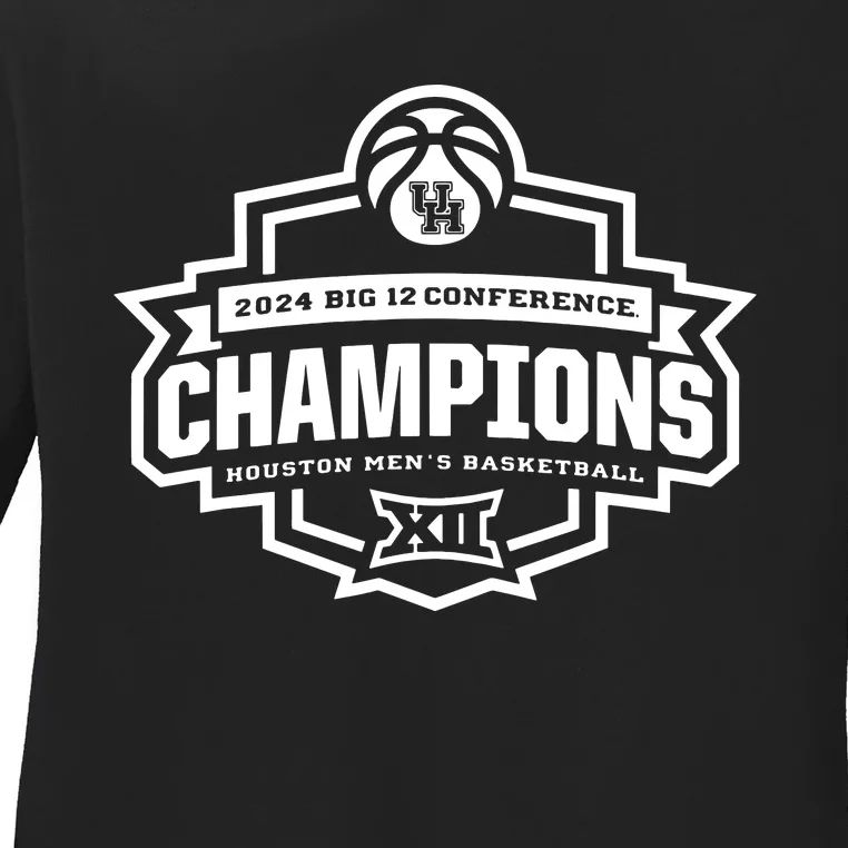 Houston 2024 Big 12 Basketball Conference Champs Ladies Long Sleeve Shirt