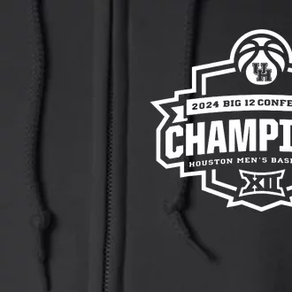 Houston 2024 Big 12 Basketball Conference Champs Full Zip Hoodie