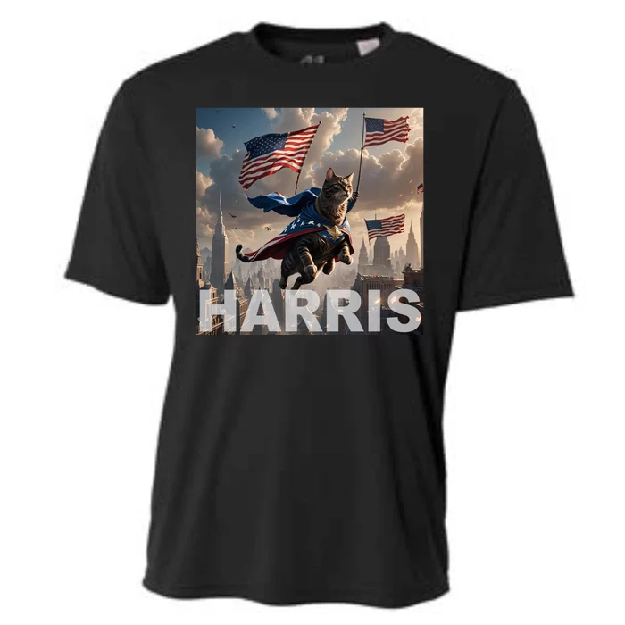 Harris 2024 Childless Cat Funny Usa Election Cooling Performance Crew T-Shirt