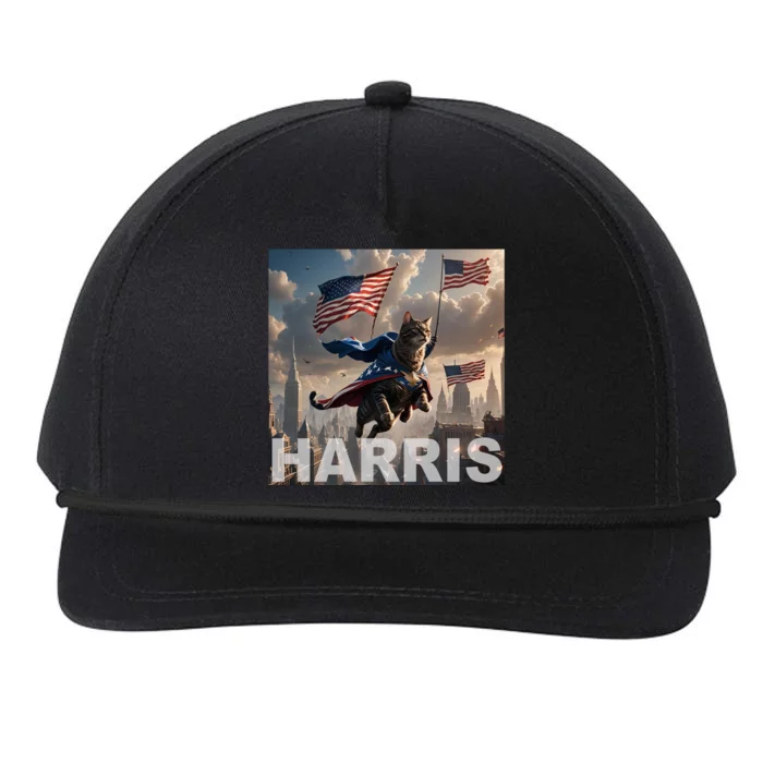 Harris 2024 Childless Cat Funny Usa Election Snapback Five-Panel Rope Hat