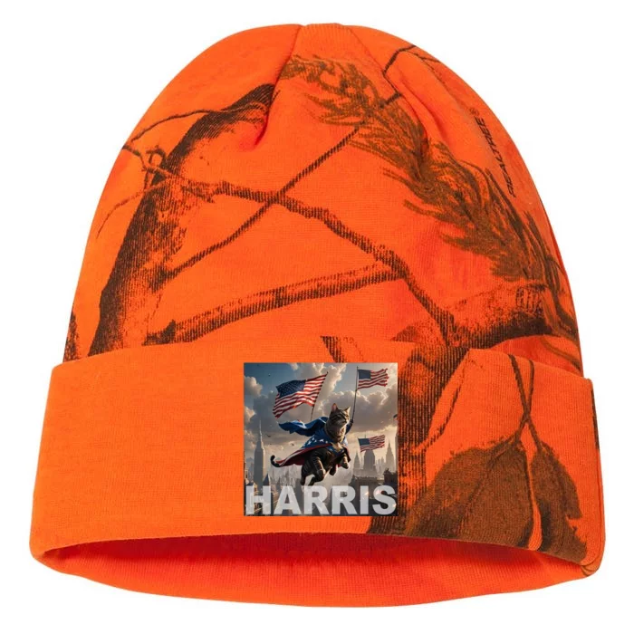 Harris 2024 Childless Cat Funny Usa Election Kati - 12in Camo Beanie