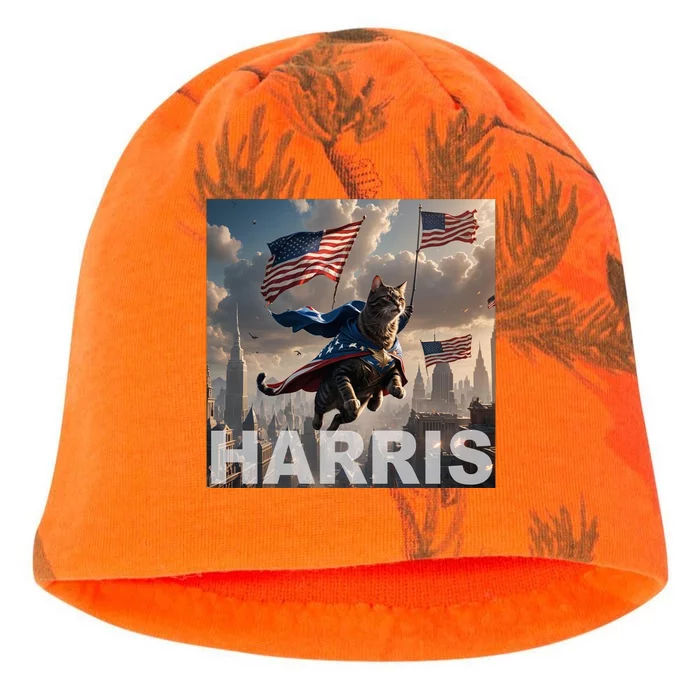 Harris 2024 Childless Cat Funny Usa Election Kati - Camo Knit Beanie