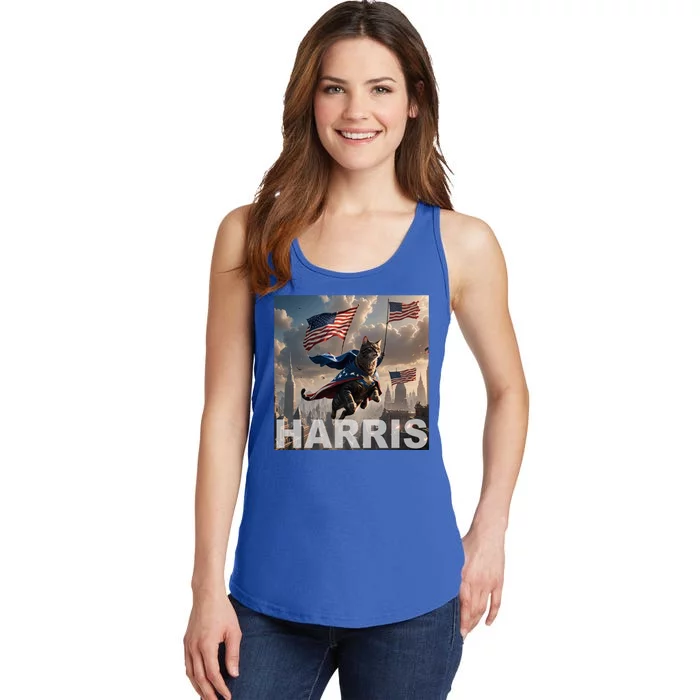 Harris 2024 Childless Cat Funny Usa Election Ladies Essential Tank