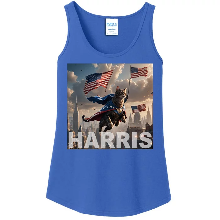 Harris 2024 Childless Cat Funny Usa Election Ladies Essential Tank