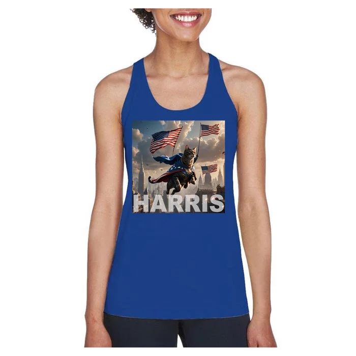 Harris 2024 Childless Cat Funny Usa Election Women's Racerback Tank