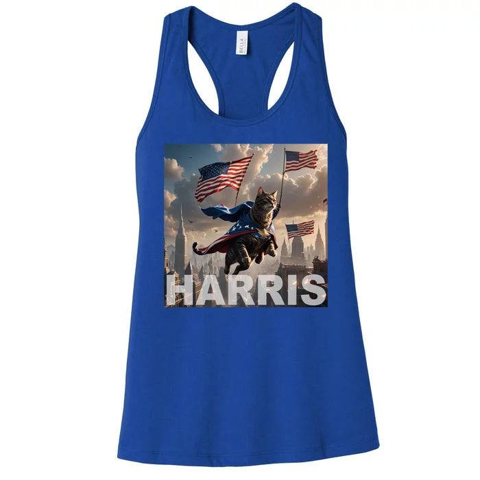 Harris 2024 Childless Cat Funny Usa Election Women's Racerback Tank