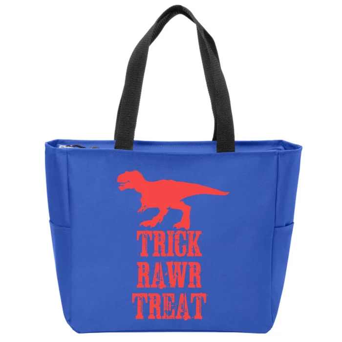 Halloween 2020 Costume Trick Rawr Treat Gift Zip Tote Bag