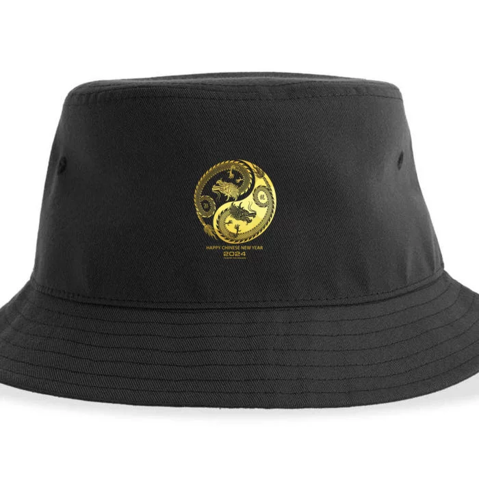 Happy 2024 Chinese New Year 2024 Year Of The Dragon 2024 Sustainable Bucket Hat