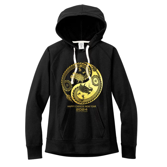 Happy 2024 Chinese New Year 2024 Year Of The Dragon 2024 Women's Fleece Hoodie