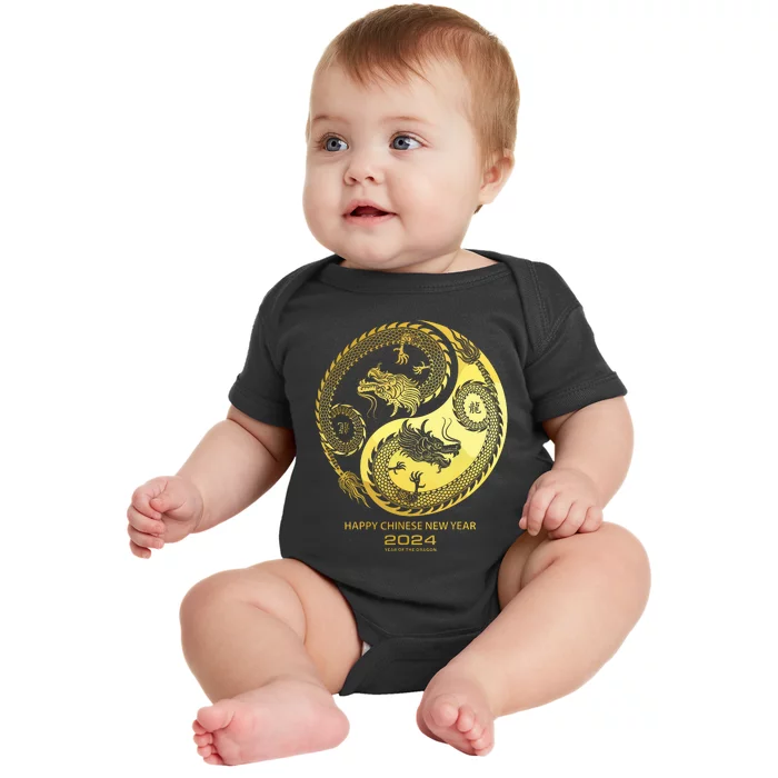 Happy 2024 Chinese New Year 2024 Year Of The Dragon 2024 Baby Bodysuit