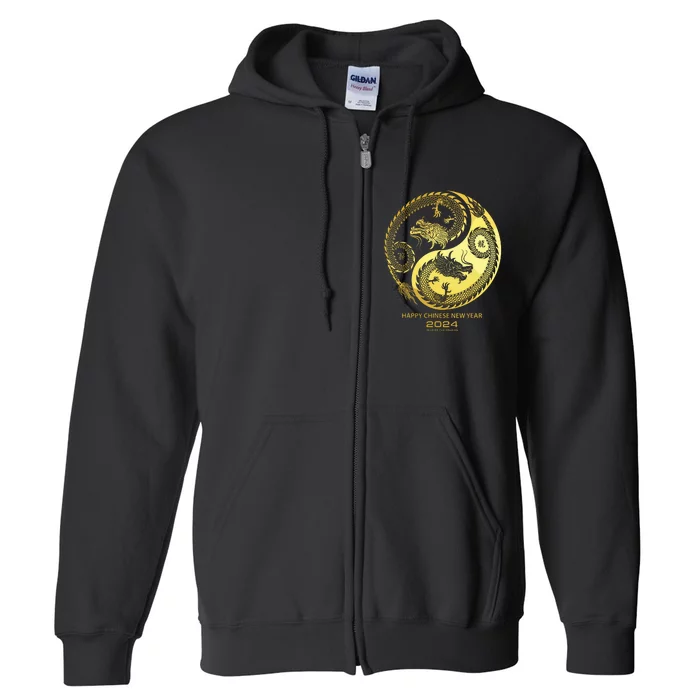 Happy 2024 Chinese New Year 2024 Year Of The Dragon 2024 Full Zip Hoodie