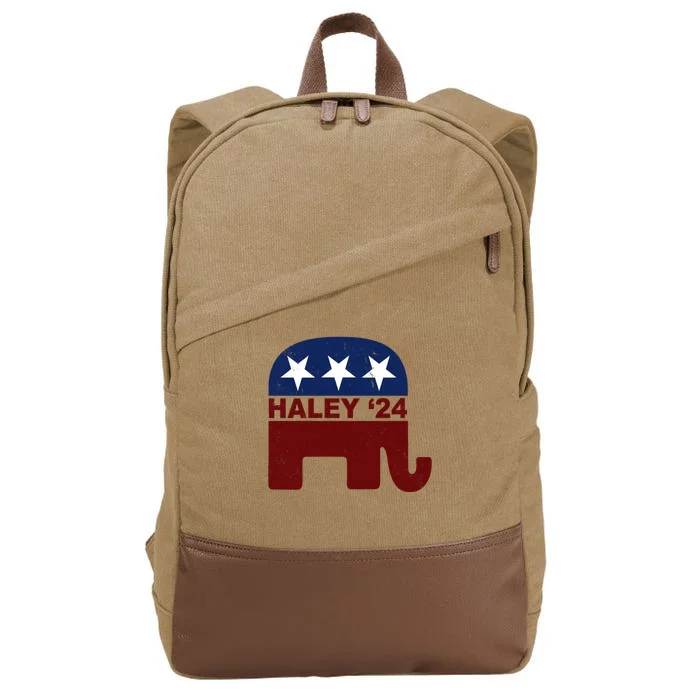 Haley 2024 Election Republican Cotton Canvas Backpack