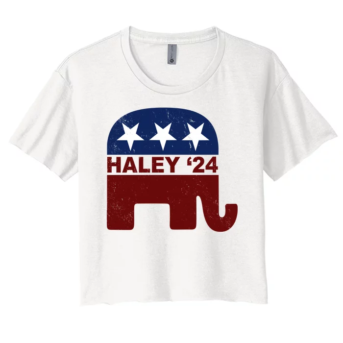 Haley 2024 Election Republican Women's Crop Top Tee