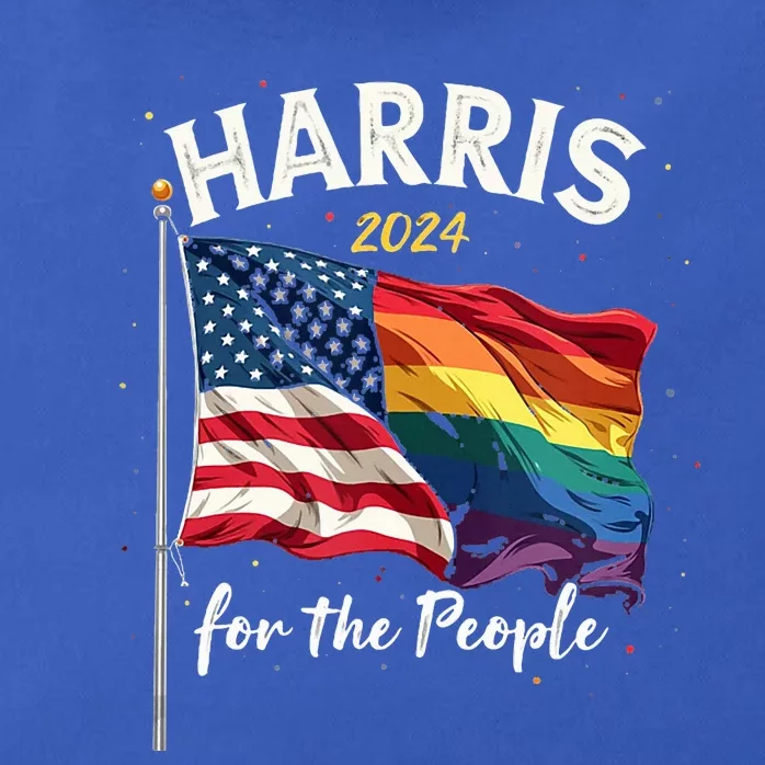 Harris 2024 For The People Usa Pride Flag Zip Tote Bag