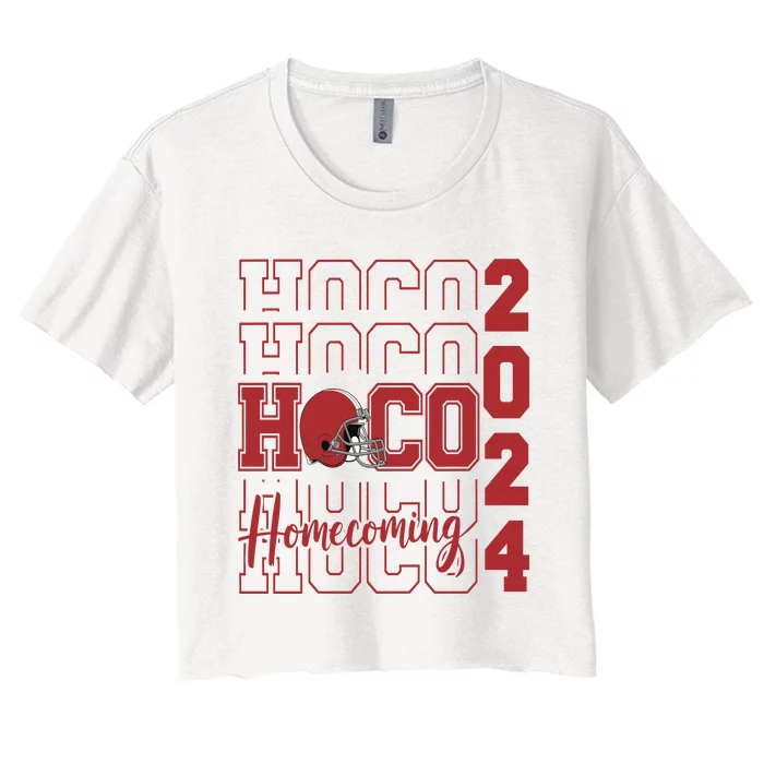 Hoco 2024 Football Homecoming Team Supporter Women's Crop Top Tee