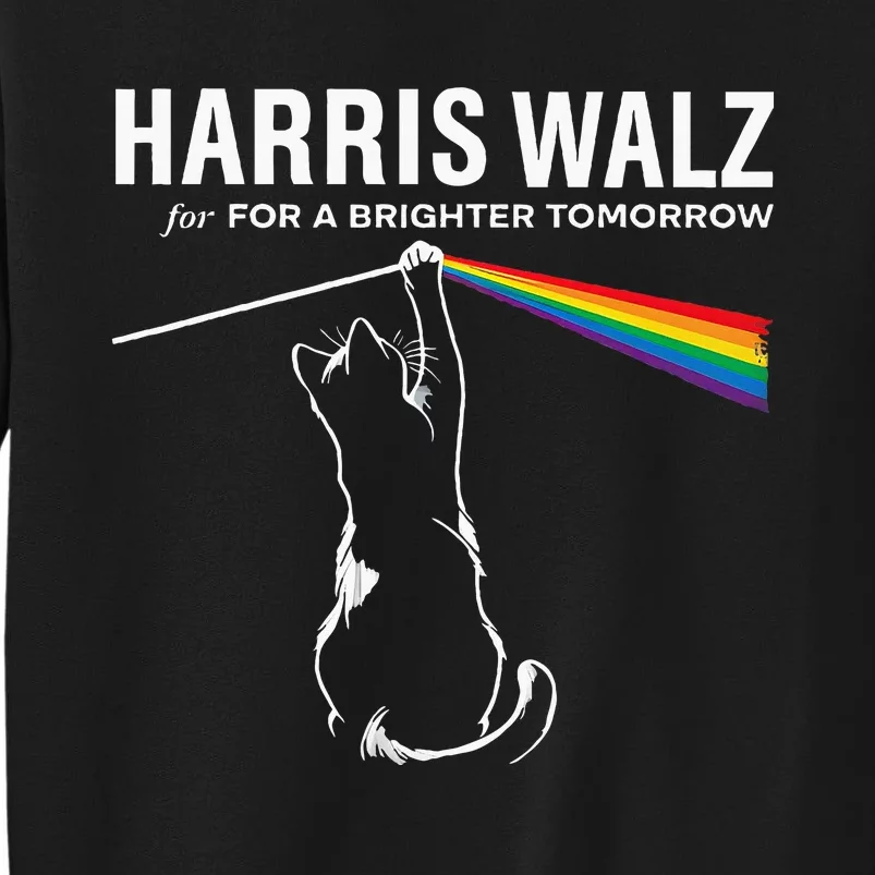 Harriswaltz 24 For A Brighter Tomorrow Funny Cat Rock Music Tall Sweatshirt