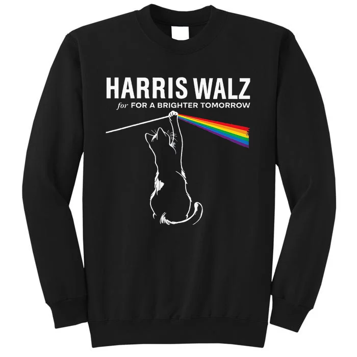 Harriswaltz 24 For A Brighter Tomorrow Funny Cat Rock Music Tall Sweatshirt