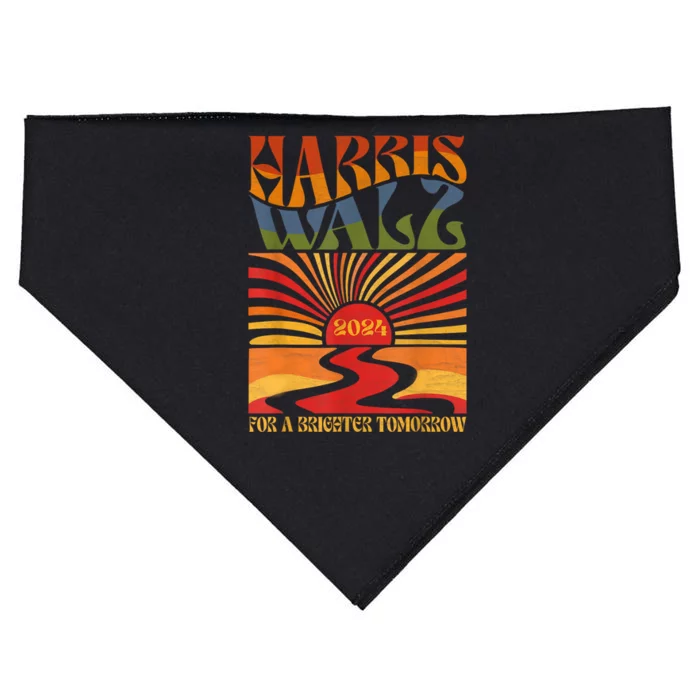 Harriswaltz 2024 For A Brighter Tomorrow Boho Aesthetic USA-Made Doggie Bandana