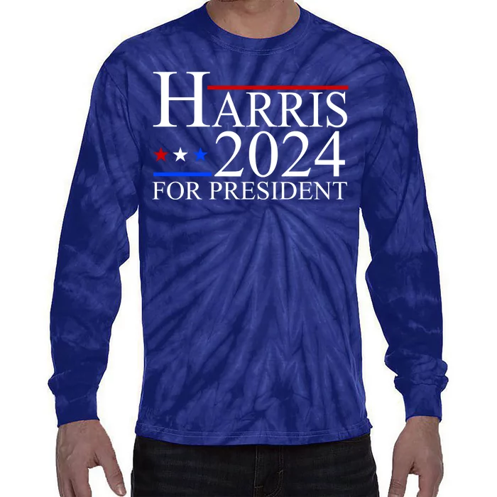 Harris 2024 For President Eleciton Tie-Dye Long Sleeve Shirt