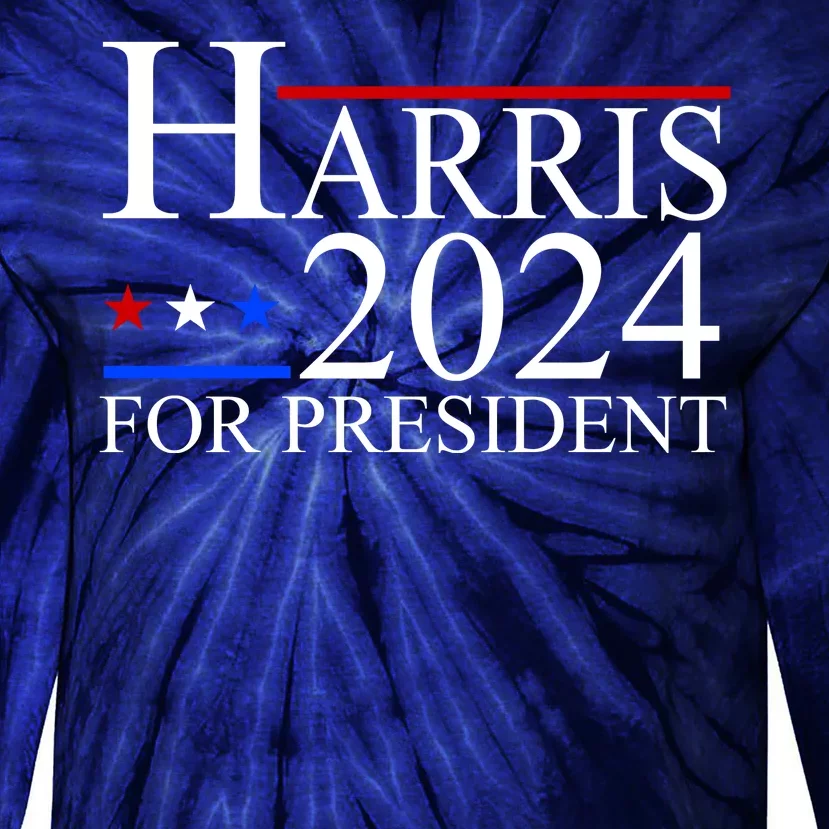 Harris 2024 For President Eleciton Tie-Dye Long Sleeve Shirt