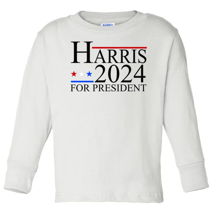 Harris 2024 For President Eleciton Toddler Long Sleeve Shirt