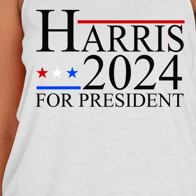 Harris 2024 For President Eleciton Women's Knotted Racerback Tank