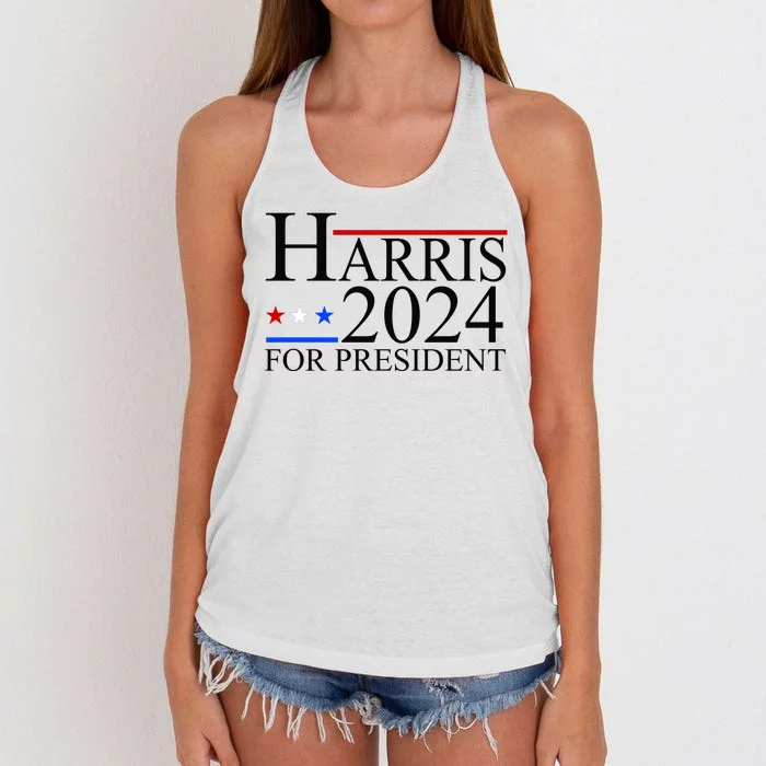 Harris 2024 For President Eleciton Women's Knotted Racerback Tank