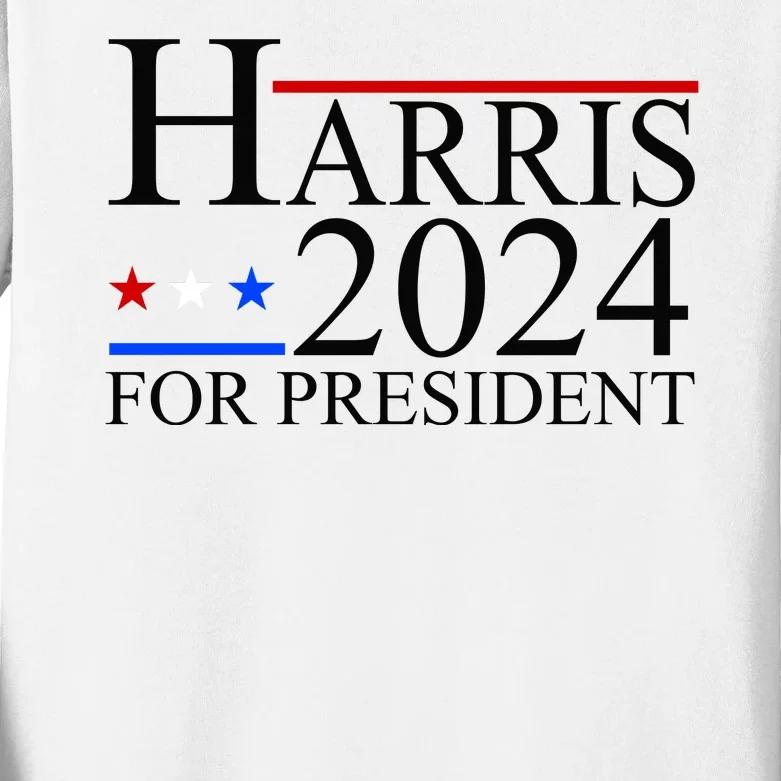 Harris 2024 For President Eleciton Kids Long Sleeve Shirt