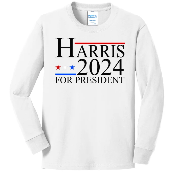 Harris 2024 For President Eleciton Kids Long Sleeve Shirt