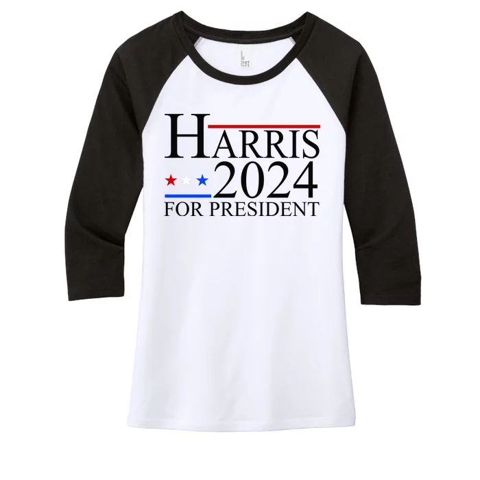 Harris 2024 For President Eleciton Women's Tri-Blend 3/4-Sleeve Raglan Shirt