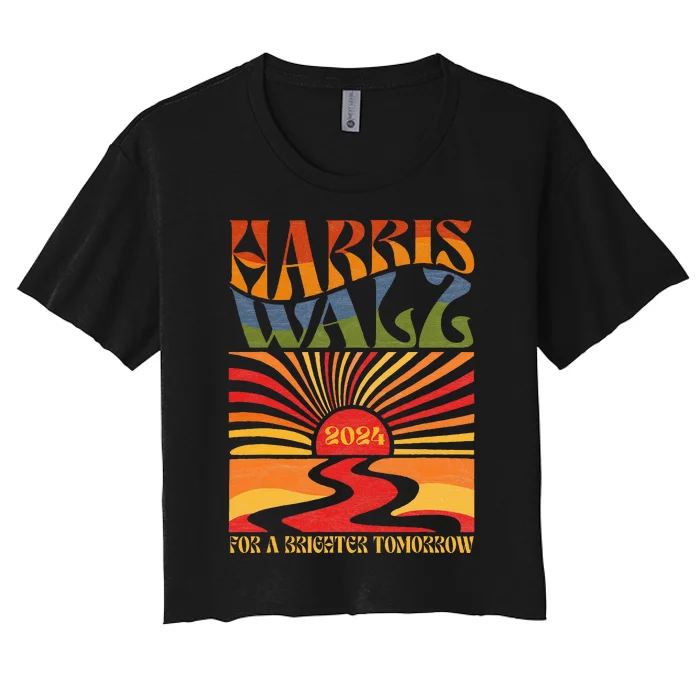 Harriswaltz 2024 For A Brighter Tomorrow Boho Aesthetic Women's Crop Top Tee