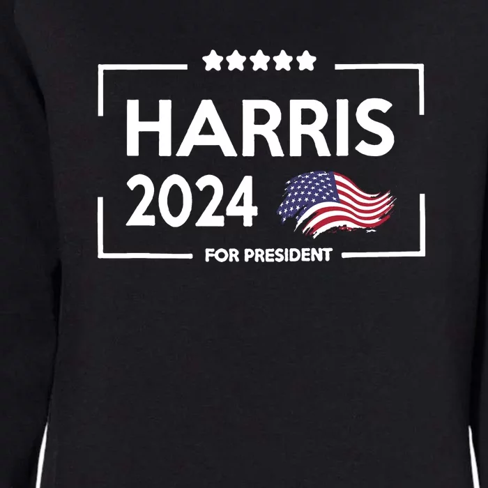 Harris 2024 Flag America Womens California Wash Sweatshirt