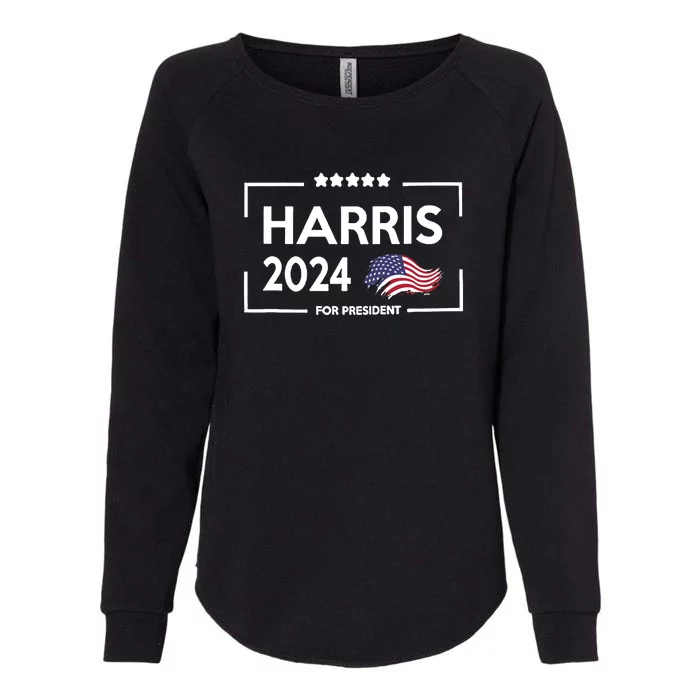 Harris 2024 Flag America Womens California Wash Sweatshirt