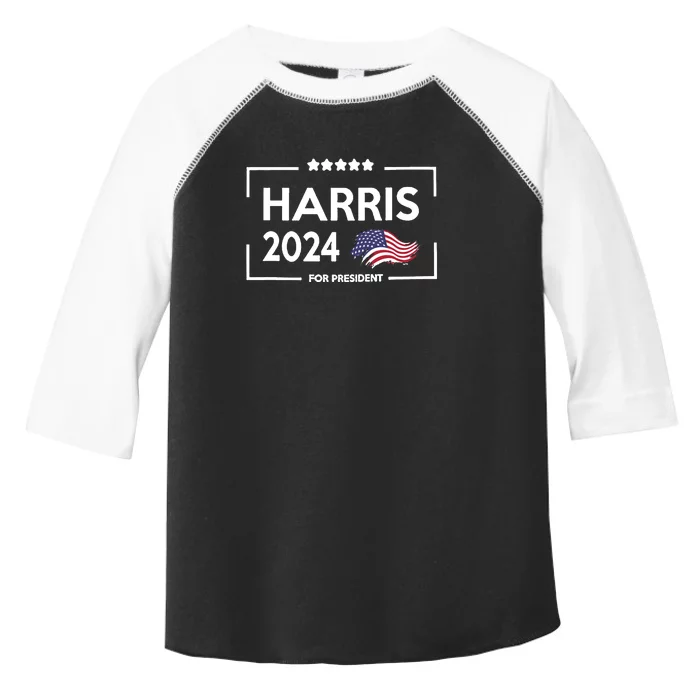 Harris 2024 Flag America Toddler Fine Jersey T-Shirt