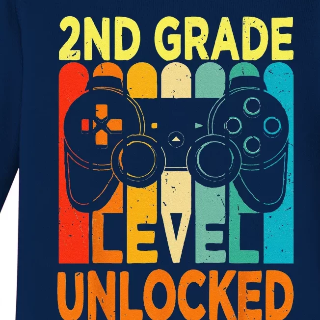 Hello 2nd Grade Level Unlocked Video Game Back To School Baby Long Sleeve Bodysuit