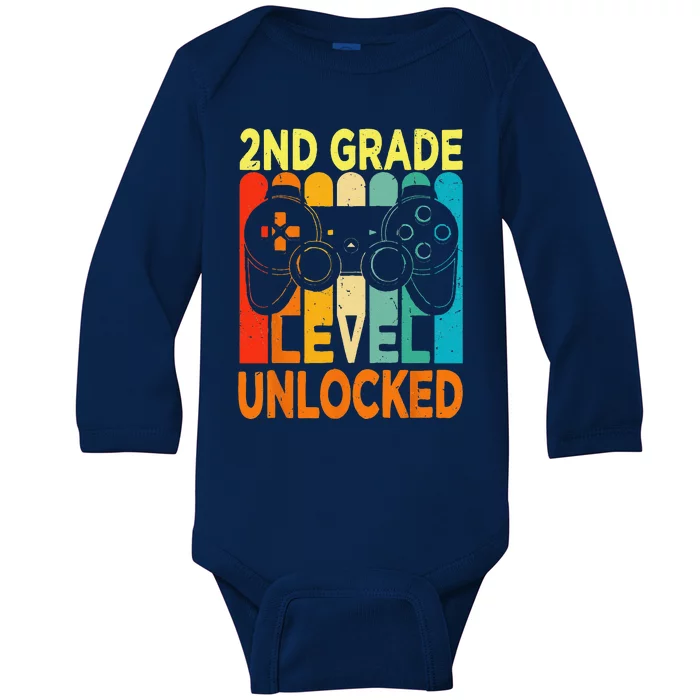 Hello 2nd Grade Level Unlocked Video Game Back To School Baby Long Sleeve Bodysuit