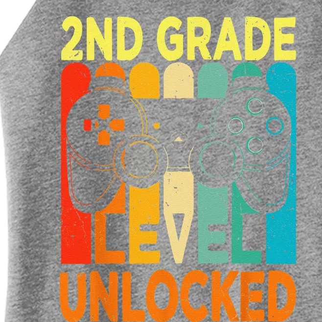 Hello 2nd Grade Level Unlocked Video Game Back To School Women’s Perfect Tri Rocker Tank