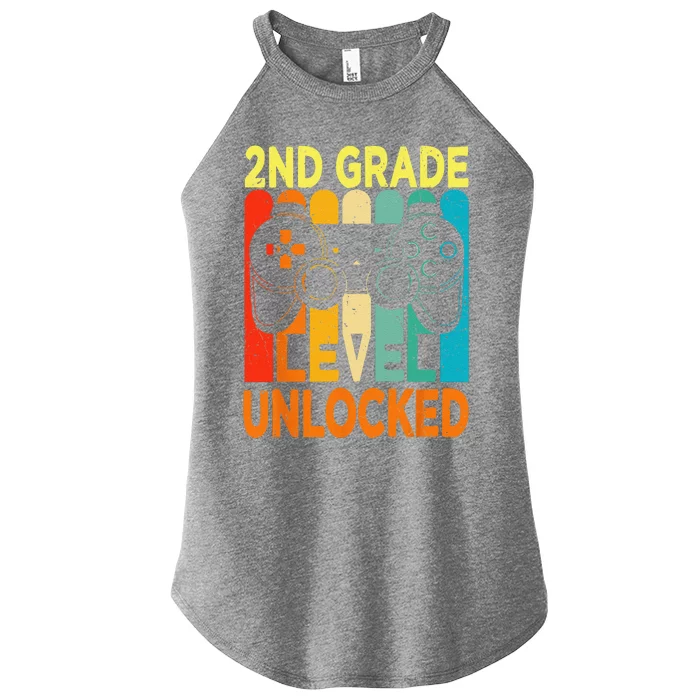 Hello 2nd Grade Level Unlocked Video Game Back To School Women’s Perfect Tri Rocker Tank