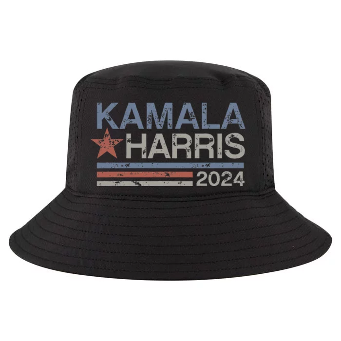 Harris 2024 Grunge Retro Stripes Kamala Harris 2024 Cool Comfort Performance Bucket Hat