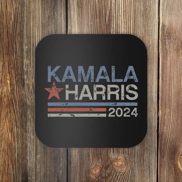 Harris 2024 Grunge Retro Stripes Kamala Harris 2024 Coaster