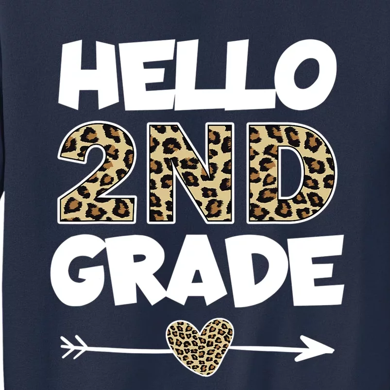 Hello 2nd Grade Leopard Print Second Grade Teacher Kids Gift Sweatshirt