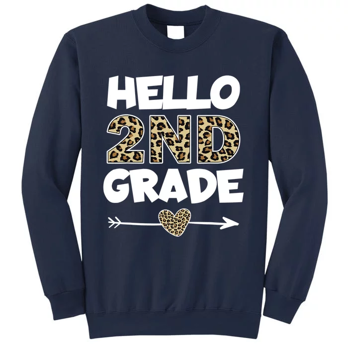 Hello 2nd Grade Leopard Print Second Grade Teacher Kids Gift Sweatshirt