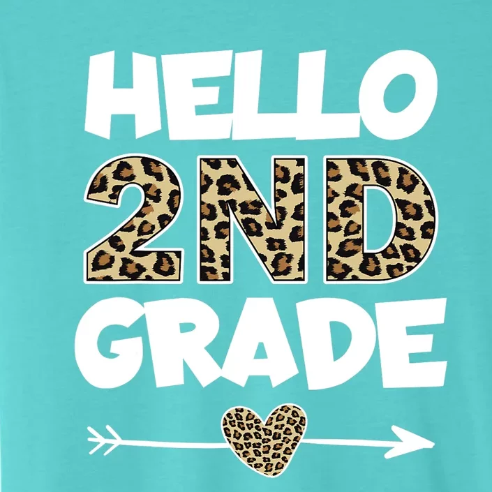 Hello 2nd Grade Leopard Print Second Grade Teacher Kids Gift ChromaSoft Performance T-Shirt