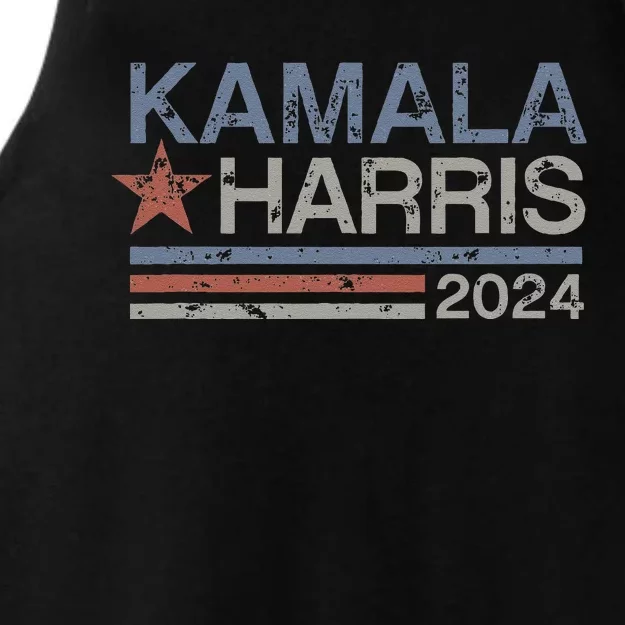 Harris 2024 Grunge Retro Stripes Vintage Kamala Harris 2024 Ladies Tri-Blend Wicking Tank