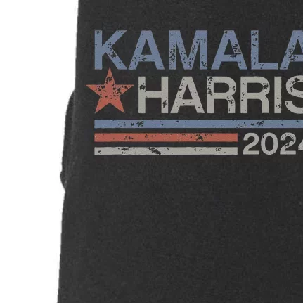 Harris 2024 Grunge Retro Stripes Vintage Kamala Harris 2024 Doggie 3-End Fleece Hoodie