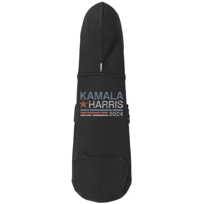 Harris 2024 Grunge Retro Stripes Vintage Kamala Harris 2024 Doggie 3-End Fleece Hoodie